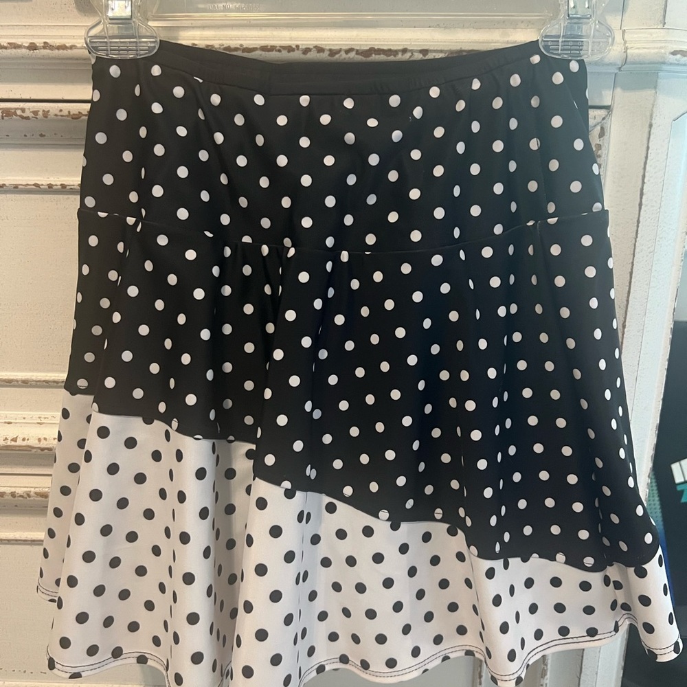 Polka Dot Black and White Running/Active Skirt